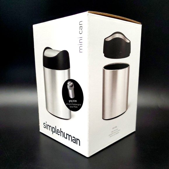 Simplehuman 1.5 Liter / 0.4 Gallon Mini Countertop Trash Can, Brushed Stainless - Picture 12 of 12